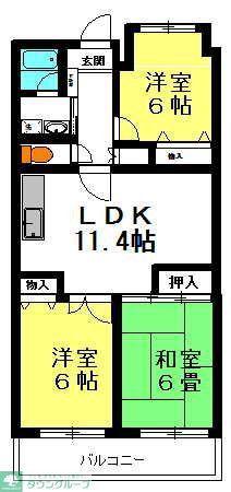 フォレスト(3LDK/5階)の間取り写真