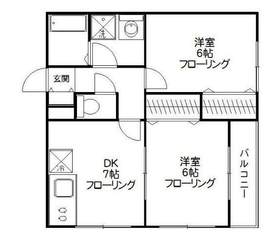 K・HOUSEI(2DK/1階)の間取り写真