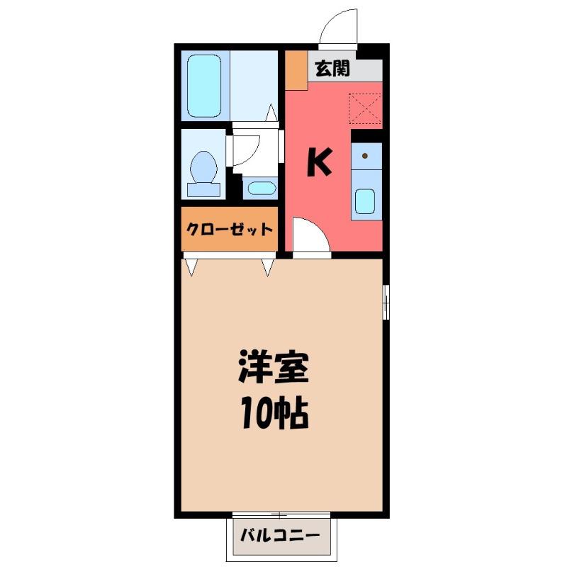 リビングタウン上並榎A(1K/1階)の間取り写真