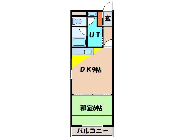 センターインロードビル(1DK/3階)の間取り写真