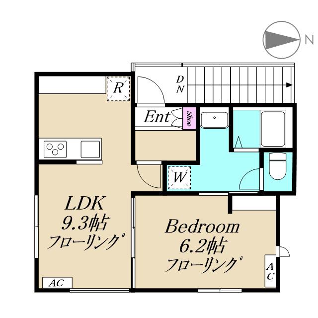 ハートフルストーリー(1LDK/2階)の間取り写真