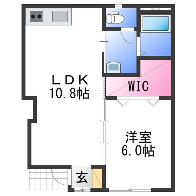 TJ船尾4(1LDK/1階)の間取り写真