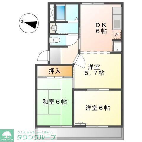 ルミナス田口(3DK/3階)の間取り写真