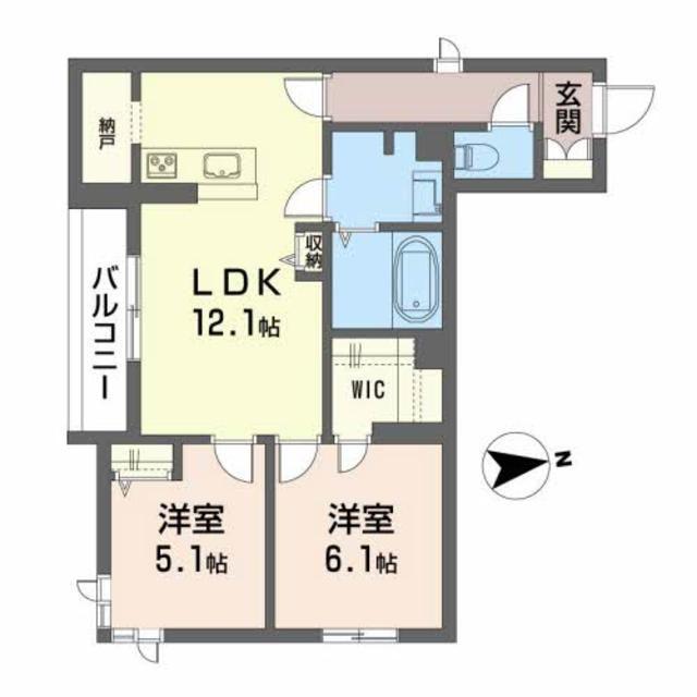 ザ・ガーデンコートハウス別館(2LDK/3階)の間取り写真