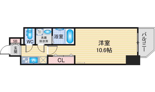 CRESTTAPP金山(1K/9階)の間取り写真