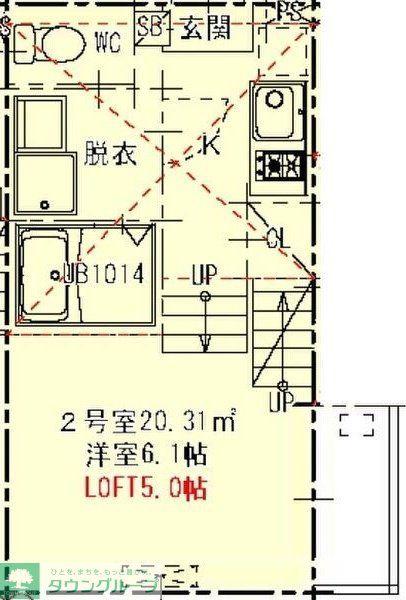 ハーモニーテラス大秋町(1SK/1階)の間取り写真