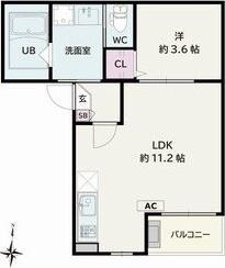 JACK HIGASHINAKAJIMAI(1LDK/1階)の間取り写真
