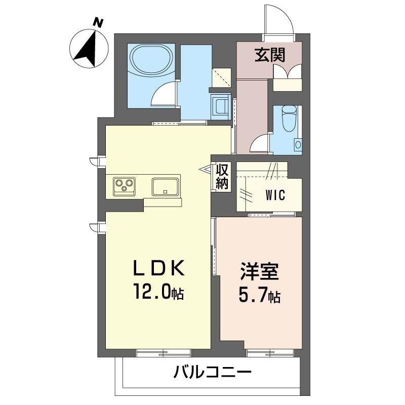 ロワール(1LDK/1階)の間取り写真