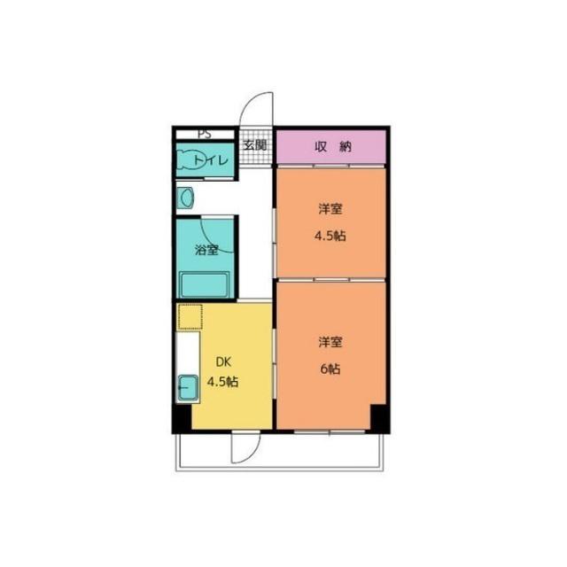 高砂マンション(2DK/3階)の間取り写真