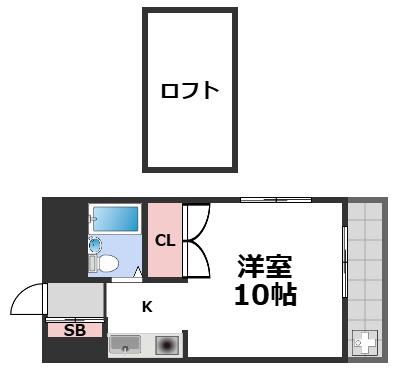 シェトワ北河堀(1K/3階)の間取り写真