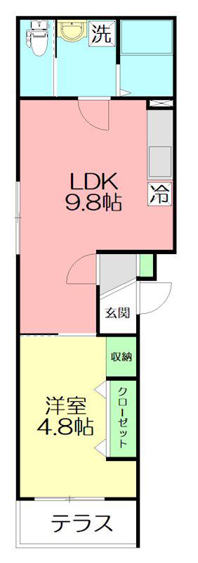 AMESHOR CHIGASAKI(1LDK/1階)の間取り写真