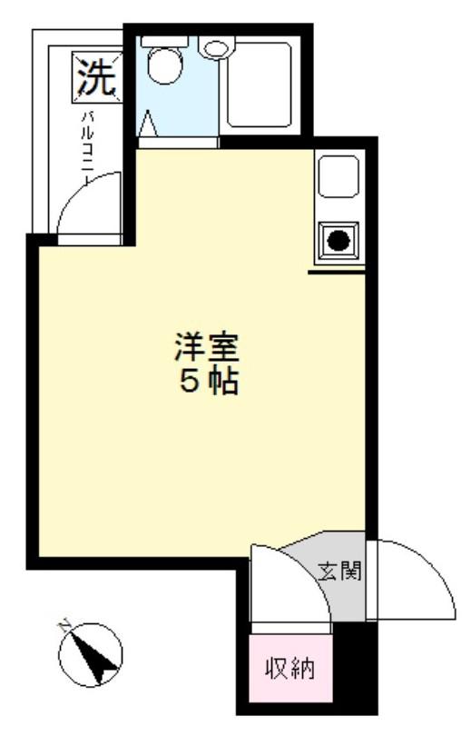 コーポハシモト(ワンルーム/5階)の間取り写真