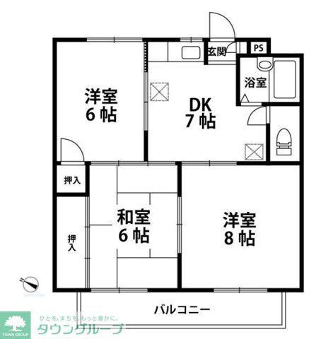 カターラヴィレッヂI(3DK/3階)の間取り写真