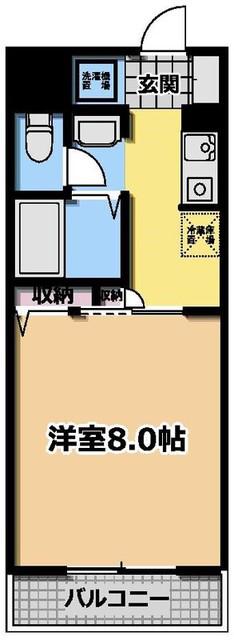 ホワイトレジデンス(1K/2階)の間取り写真