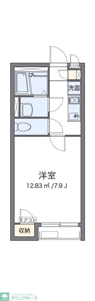 クレイノアザレア(1K/2階)の間取り写真