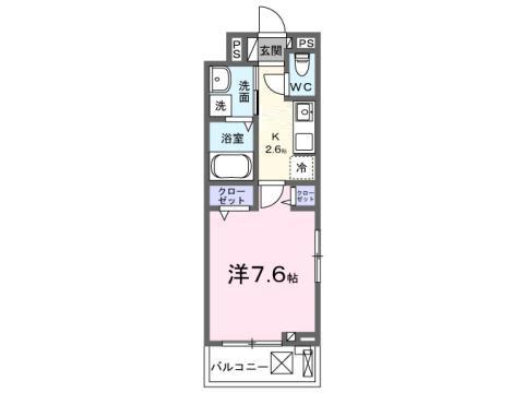 ヒカルサ和歌山鳴神II(1K/2階)の間取り写真