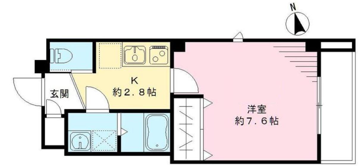 レジデンス横綱(1K/3階)の間取り写真