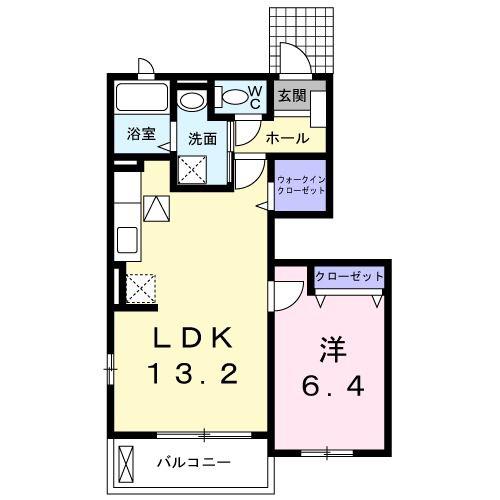 ラシーヌ花みずきA(1LDK/1階)の間取り写真