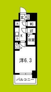 ファステート東大阪アダマス(1K/13階)の間取り写真