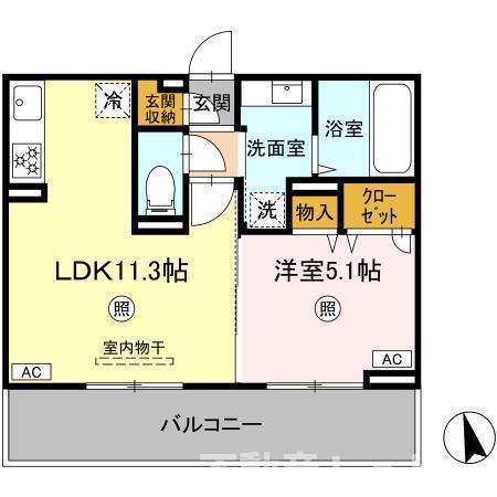 パストラル松橋II(1LDK/3階)の間取り写真