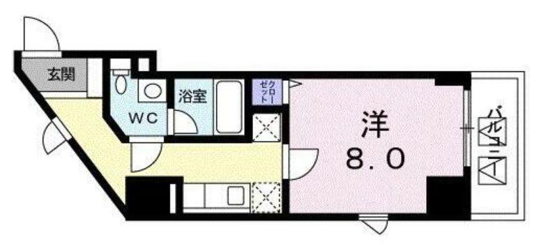 広尾ビューヒルズ(1K/3階)の間取り写真