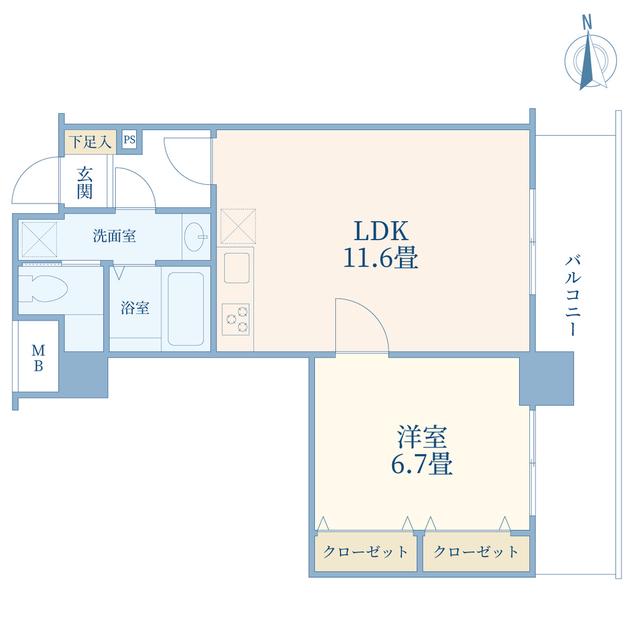 ミラコリーヌ浦和(1LDK/3階)の間取り写真