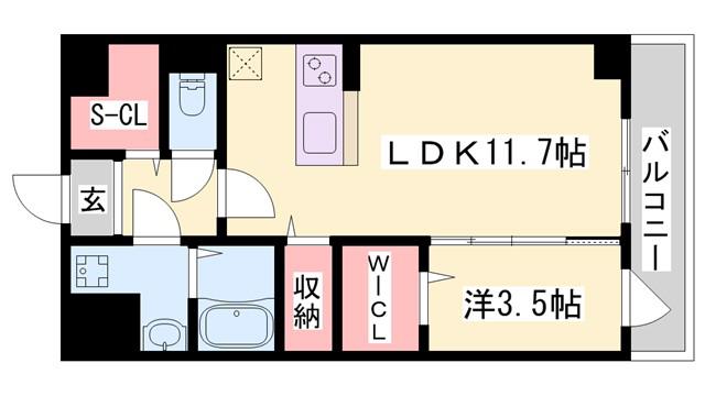 FALKE・EHRE(1LDK/3階)の間取り写真