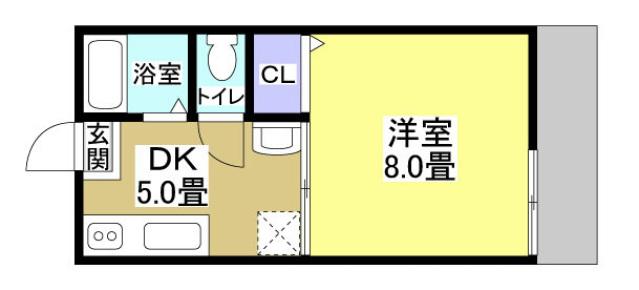 クレールメゾン(1DK/1階)の間取り写真