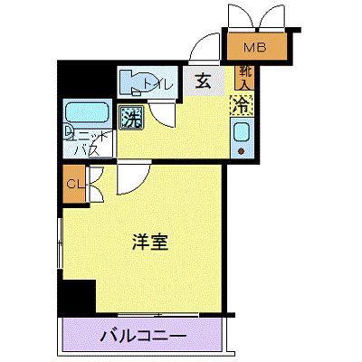 ヴィダ017(1K/9階)の間取り写真