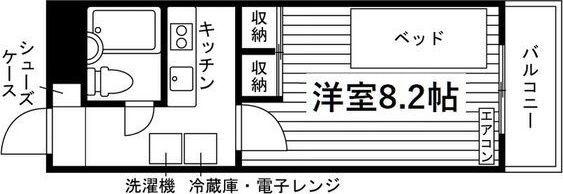 J-015(1K/2階)の間取り写真