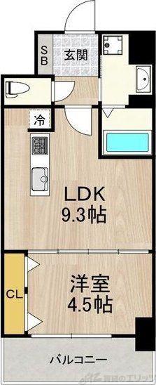 セノアタワー新大阪(1LDK/6階)の間取り写真