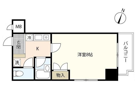 第12友建ビル(1K/7階)の間取り写真
