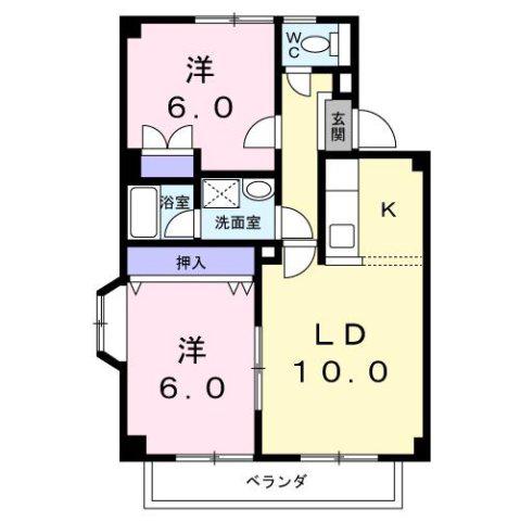 ステージD(2LDK/1階)の間取り写真