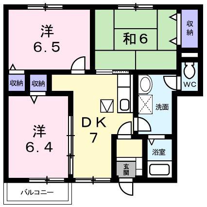 さわやか壱番館(3DK/1階)の間取り写真
