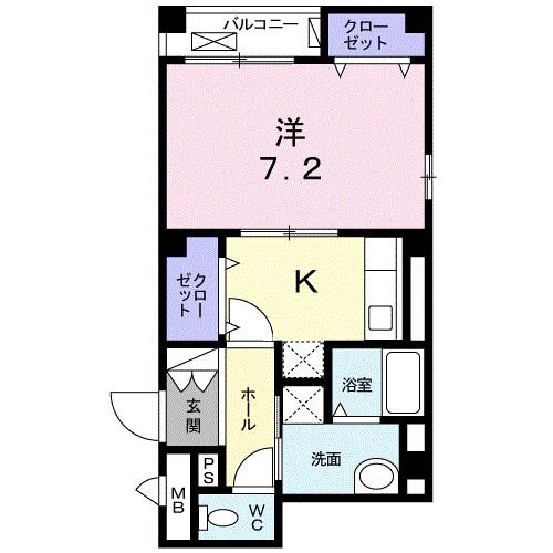 アルモニー琵琶湖(1K/1階)の間取り写真