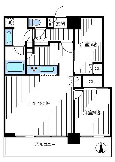パークシティ中野ザタワー エアーズ(2LDK/21階)の間取り写真