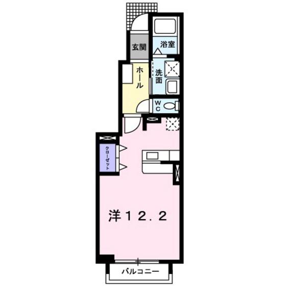 ベルソレイユ(ワンルーム/1階)の間取り写真