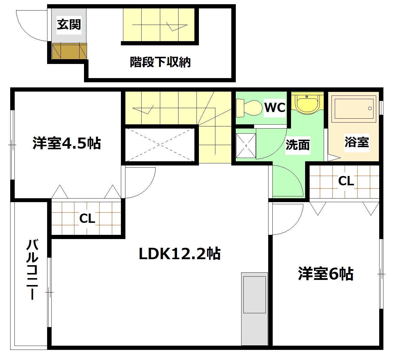 コンフォール(2LDK/2階)の間取り写真