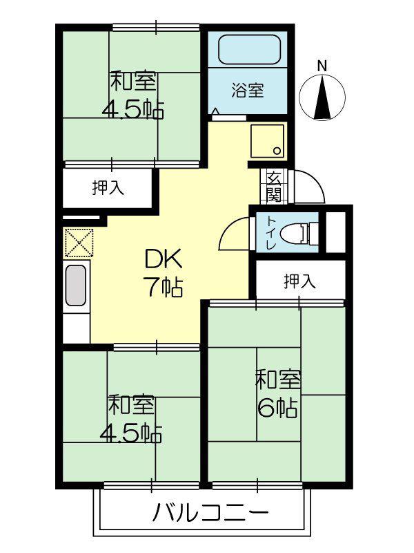 コーポ大和(3DK/2階)の間取り写真