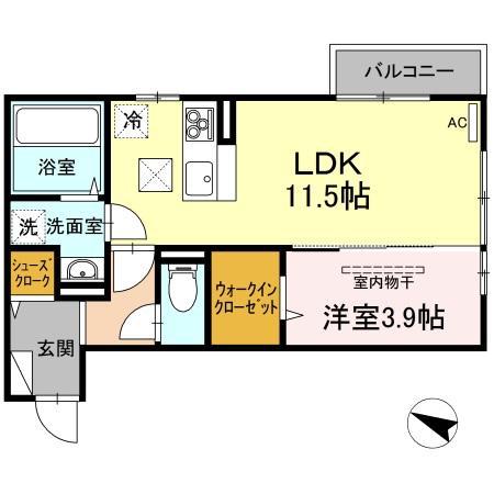 リベルタ(1LDK/1階)の間取り写真
