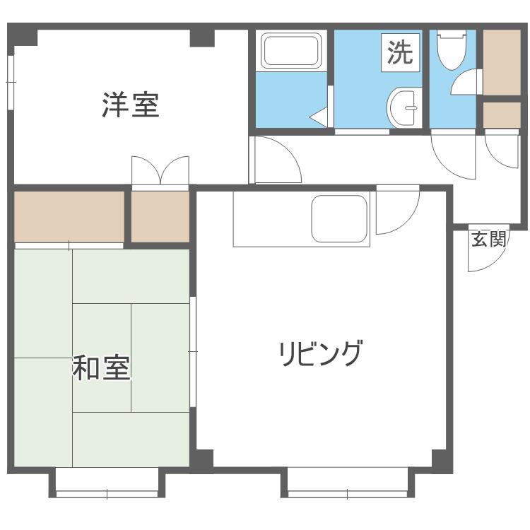 ロイヤルハイツ23(2LDK/4階)の間取り写真