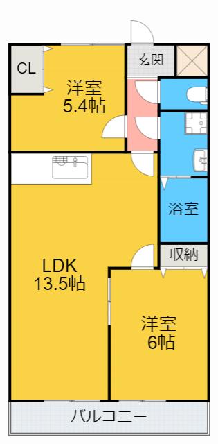 GARDENSITE 15(2LDK/2階)の間取り写真