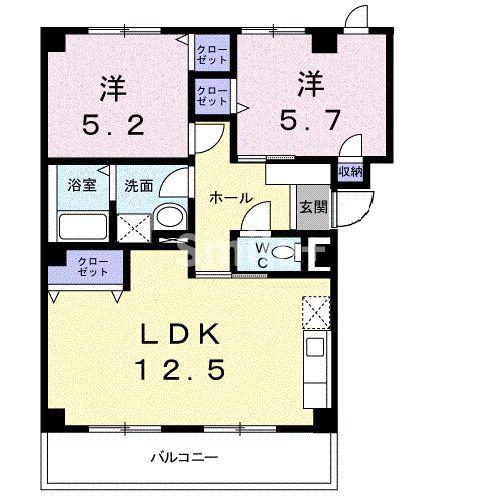 さくらマンションB(2LDK/2階)の間取り写真