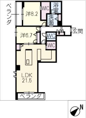 ハレレア(2LDK/3階)の間取り写真