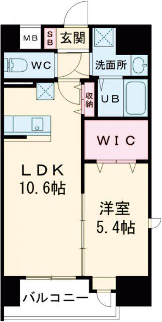 LA VIE CLAIRE TUBOI(1LDK/11階)の間取り写真