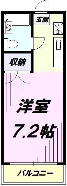 ロイヤル国立(1K/2階)の間取り写真