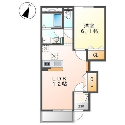 スカイム(1LDK/1階)の間取り写真