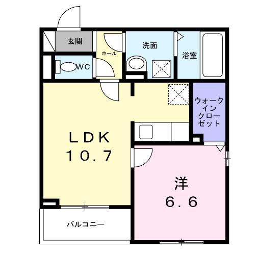 ヒカルサ明石土山(1LDK/1階)の間取り写真