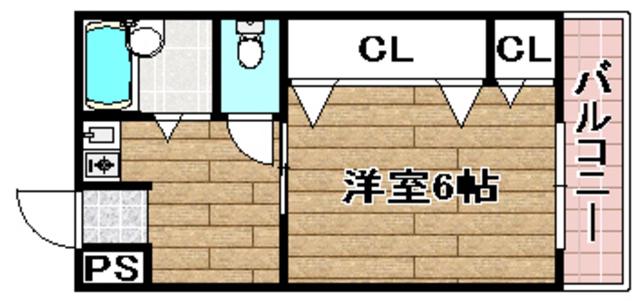 アンフィニィ松が丘 (1K/4階)の間取り写真