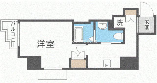 ファインブルーム靱公園(1K/2階)の間取り写真